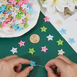 300Pcs 5 Colors Resin Buttons&nbsp;DIY-CY0002-22A