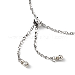 304 Stainless Steel Cable & Bar Link Chain Slider Bracelets for Women&nbsp;BJEW-JB12858-02
