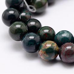 Natural Indian Bloodstone Beads Strands&nbsp;G-P257-07-8mm