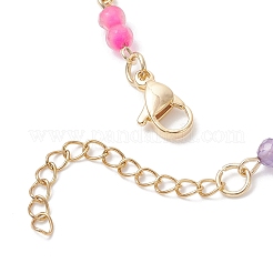 Natural Mixed Gemstone Beaded Link Chain Bracelets&nbsp;BJEW-JB12629