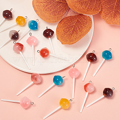 30Pcs 5 Colors Resin Pendants&nbsp;RESI-CJ0001-222