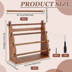 4-Tier Pine Wood Bracelet Organizer Display Riser Stands&nbsp;BDIS-WH0021-002