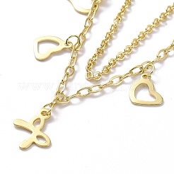 304 Stainless Steel Double Chains Multi-strand Bracelets&nbsp;BJEW-C019-04G