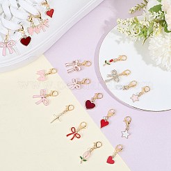 30Pcs 15 Styles Alloy Enamel & Rhinestone & Resin Pearl Shoe Charms&nbsp;HJEW-CP00069