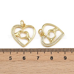 Brass Micro Pave Clear Cubic Zirconia Pendants&nbsp;ZIRC-I367-14G-11