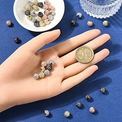 10Pcs Round Brass Micro Pave Cubic Zirconia Beads&nbsp;ZIRC-YW0001-26B
