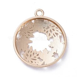 Autumn Theme Zinc Alloy Open Back Bezel Pendants&nbsp;PALLOY-E577-24KCG