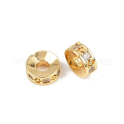 Brass Micro Pave Cubic Zirconia Beads&nbsp;KK-H078-30G