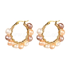 4 Pairs Vintage Natural Pearl Beads Earrings for Girl Women&nbsp;EJEW-JE04643