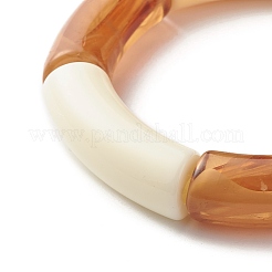 Chunky Curved Tube Beads Stretch Bracelet for Teen Girl Women&nbsp;BJEW-JB06991-02