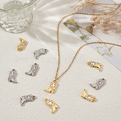 10Pcs 2 Colors 304 Stainless Steel Pendants&nbsp;STAS-BBC0007-03