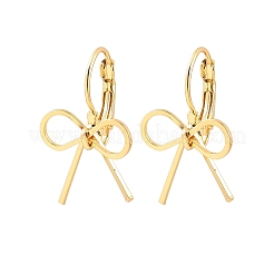 Bowknot Brass Leverback Earrings&nbsp;EJEW-A150-04B-G