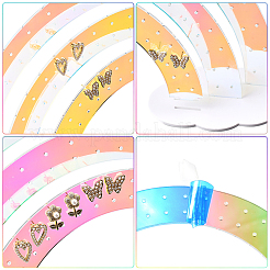 Laser Style Rainbow Shaped Acrylic Earring Organizer Display Stands&nbsp;AJEW-WH20020-150