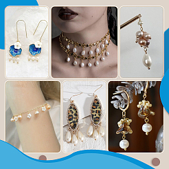 32Pcs 8 Styles Natural Pearl Nuggets Pendants&nbsp;PALLOY-PH01723