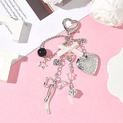 1Pc Heart with Bowknot Alloy Pendant Decorations&nbsp;KEYC-SZ0001-28