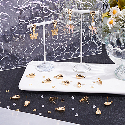 Teardrop Brass Stud Earring Findings&nbsp;KK-CN0003-40