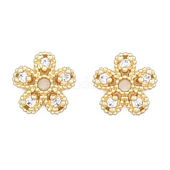 Brass Micro Pave Clear Cubic Zirconia Bead Caps&nbsp;X-KK-N259-08