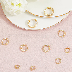 5 Pairs 5 Style Rack Plating Round Brass Hoop Earrings for Women&nbsp;EJEW-BBC0001-98
