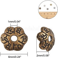 6-Petal Tibetan Style Alloy Flower Bead Caps&nbsp;TIBE-NB0001-08