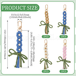 8Pcs 4 Colors Cotton Pendant Decorations&nbsp;HJEW-TA00405