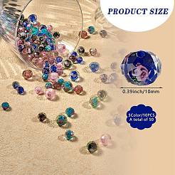60pcs 5 Colors Handmade Gold Sand Lampwork Beads&nbsp;LAMP-SZ0001-19