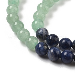 Chakra Natural Red Jasper & Yellow Jade & Green Aventurine & Tiger Eye & Sodalite & Amethyst Beads Strands&nbsp;G-NH0002-E02-6mm