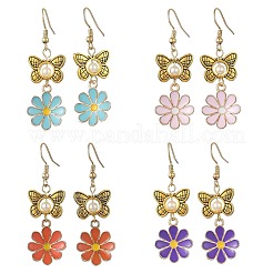 Alloy Enamel & Shell Pearl Dangle & Drop Earrings&nbsp;EJEW-JE07424