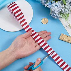 Polyester Stripe Pattern Ribbon&nbsp;OCOR-WH0078-526A-01