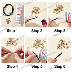 90Pcs 3 Style Brass Cord Ends&nbsp;KK-BBC0003-57G