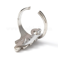 Zinc Alloy Peacock Open Cuff Ring&nbsp;RJEW-WH0003-04A