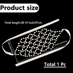 Brass ABS Plastic Pearl Beaded Elastic Headband&nbsp;OHAR-WH20008-02G