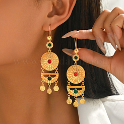 Alloy Flat Round Hoop Earrings&nbsp;HY5125