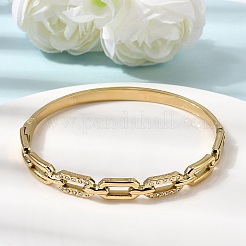 304 Stainless Steel Rhinestone Hinged Bangles for Women&nbsp;BJEW-B168-02A-G