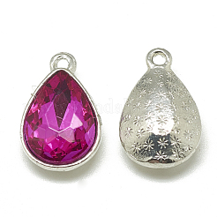 Alloy Glass Charms&nbsp;PALLOY-T028-7x10mm-09