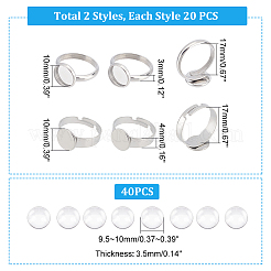 Blank Dome Ring Making Kit&nbsp;DIY-UN0004-03