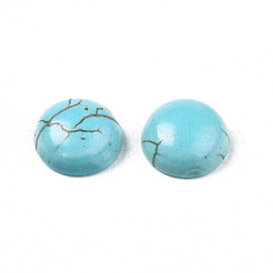 Craft Findings Dyed Synthetic Turquoise Gemstone Flat Back Dome Cabochons&nbsp;TURQ-S266-8mm-01