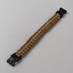 Survival Polyester Cord Bracelet with Plastic Clasps for Hiking Camping Outdoor&nbsp;BJEW-WH0018-54I