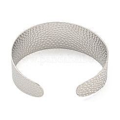Non-Tarnish 304 Stainless Steel Textured Open Cuff Bangles for Women&nbsp;STAS-M001-16P