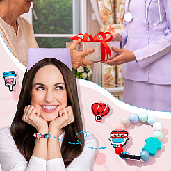 14Pcs 7 Style Hospital Theme Food Grade Eco-Friendly Silicone Focal Beads&nbsp;SIL-GA0003-30