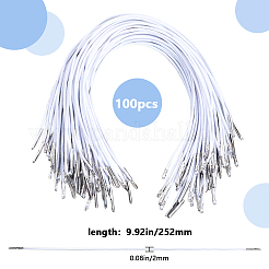 100Pcs Round Polyester Elastic Hang Tag with Stainless Steel Findings&nbsp;FIND-GF0006-99A