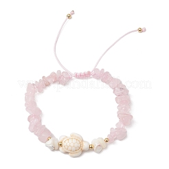 4Pcs Natural Gemstone Chip Braided Bead Bracelets&nbsp;BJEW-JB11540-01