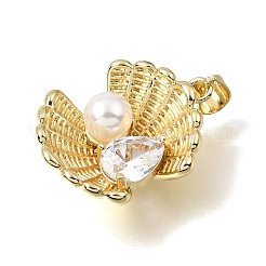Brass Clear Cubic Zirconia Pendants&nbsp;KK-A303-44G