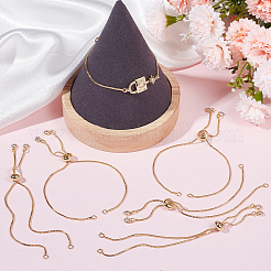 6Pcs Brass Box Chains Slider Bracelet Making with Clear Cubic Zirconia Tiny Charms&nbsp;BJEW-BBC0001-04