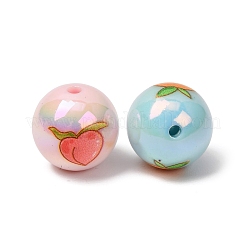 Plating Printed Opaque Acrylic Beads&nbsp;AC-CBAE647-07