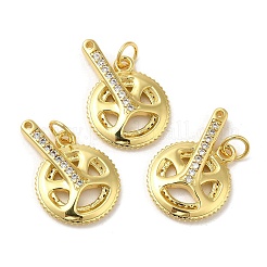 Rack Plating Brass Micro Pave Cubic Zirconia Pendants&nbsp;KK-C030-13G