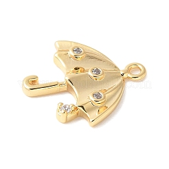 Brass Micro Pave Clear Cubic Zirconia Pendants&nbsp;KK-U064-01G