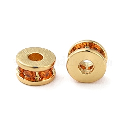 Rack Plating Brass Pave Cubic Zirconia Beads&nbsp;KK-K346-32G-03