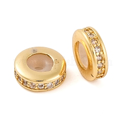 Rack Plating Brass Clear Cubic Zirconia Beads&nbsp;KK-M292-02G-02