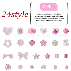 279Pcs 24 Style Transparent Acrylic Beads&nbsp;TACR-CA0001-22