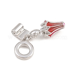 Brass Enamel European Dangle Charms&nbsp;KK-CBA6818-14P